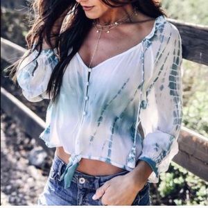 VICI tie-dye button down blouse
